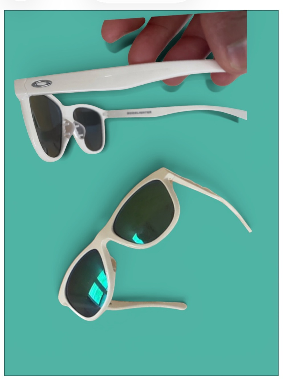 Oakley White Frame Polarized Sunglasses with Gray Lenses Moonlighter